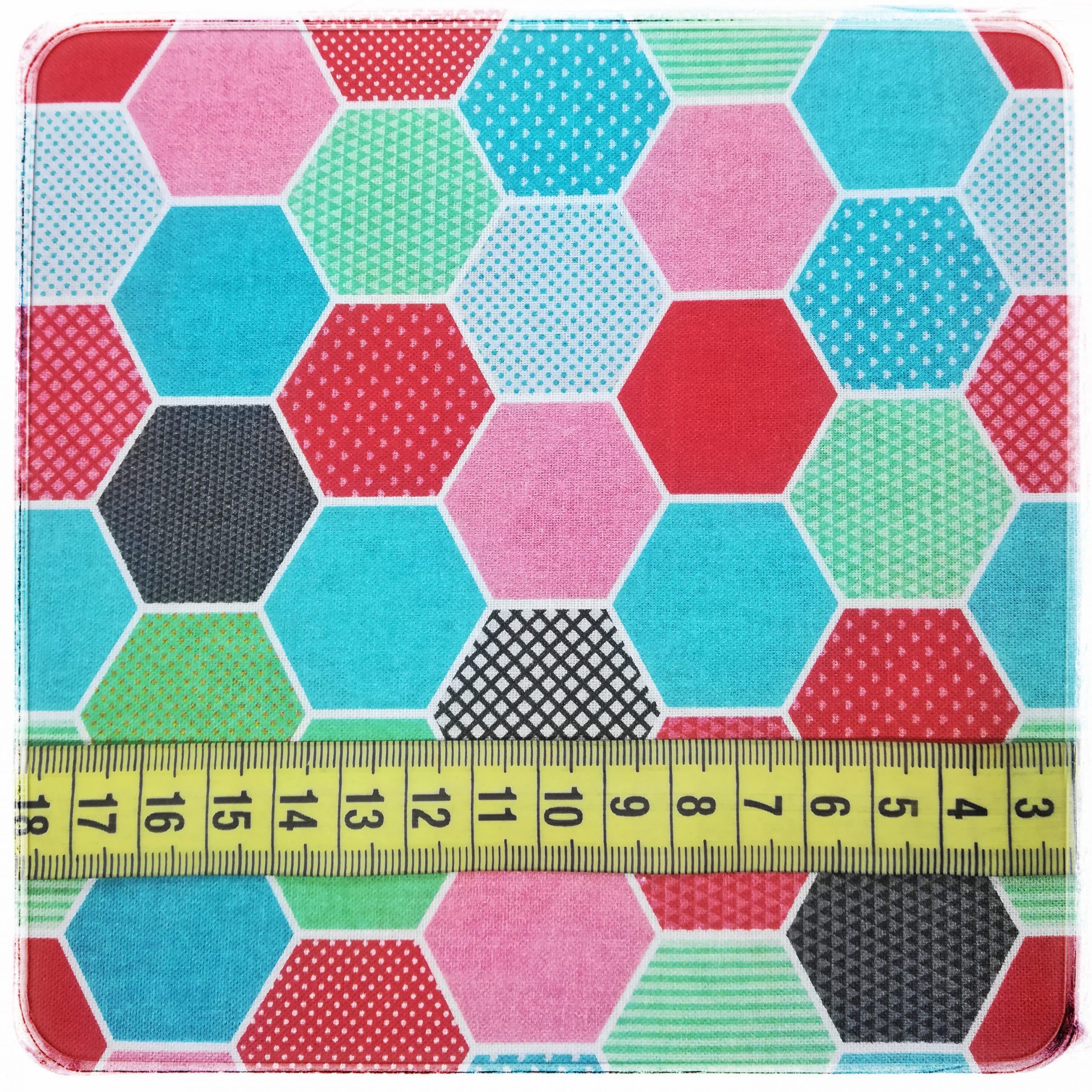 medidas tela patchwork hexagonos